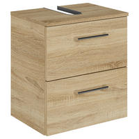 WASCHBECKENUNTERSCHRANK 45/49,8/33,3 cm  - Chromfarben/Eiche Bianco, KONVENTIONELL, Holzwerkstoff/Metall (45/49,8/33,3cm) - Sadena
