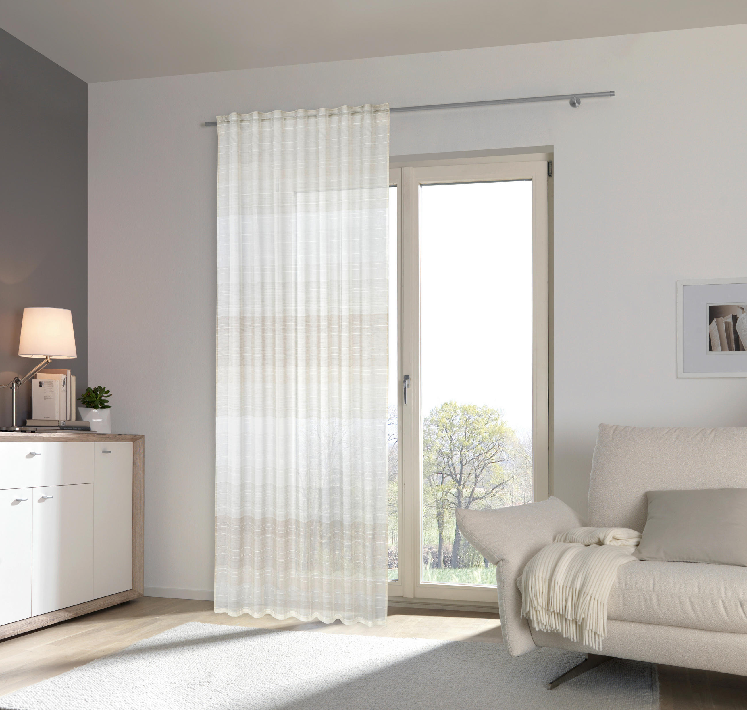 PERDEA CONFECțIONATĂ transparent  - bej, Design, plastic (140/245cm) - Esposa