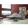 ECKSOFA  in Chenille, Flachgewebe Grau  180/284 cm  - Schwarz/Grau, Design, Textil/Metall (180/284cm) - Dieter Knoll