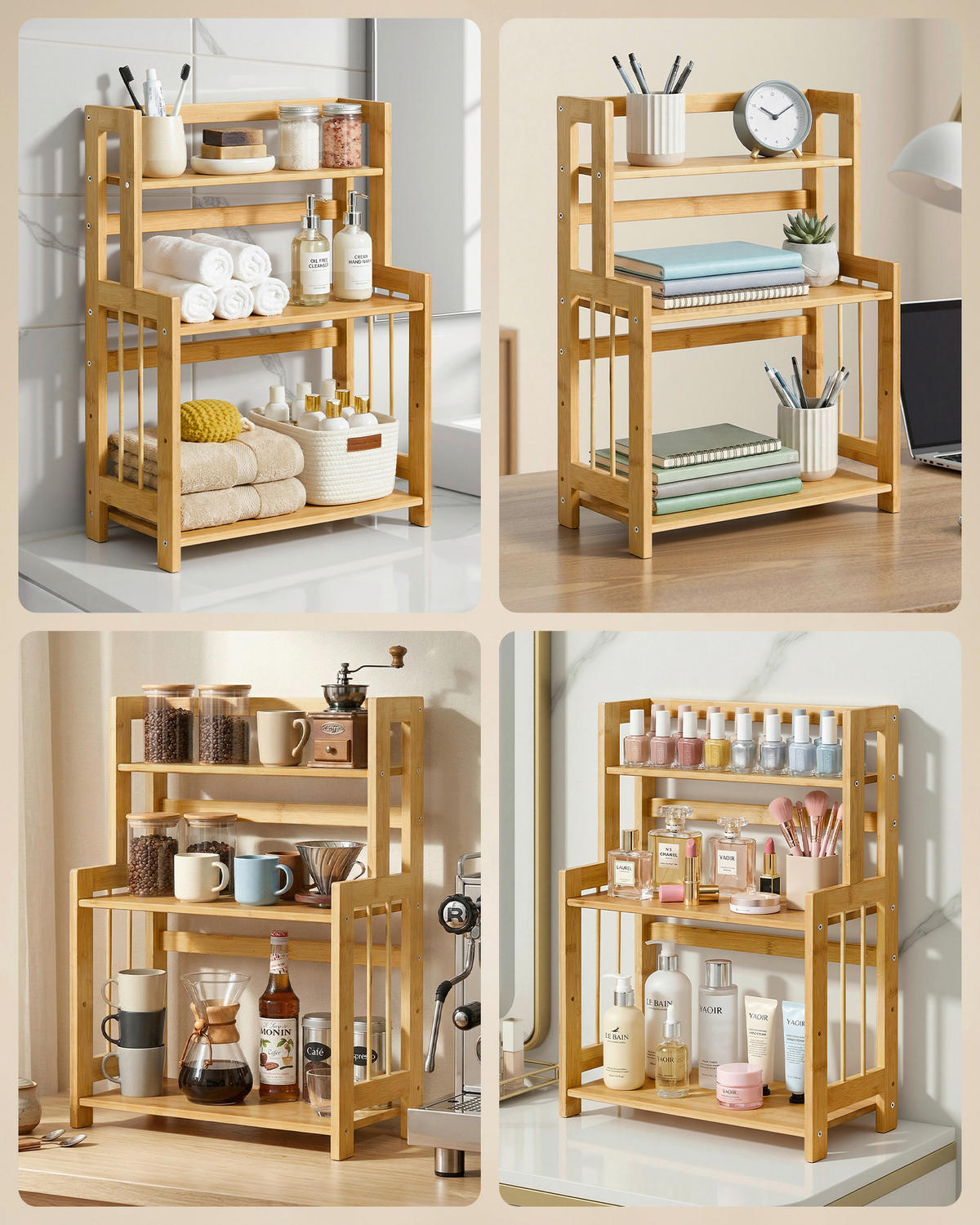 KÜCHENREGAL  - Beige/Naturfarben, Basics, Holz (41/41/18,6cm)