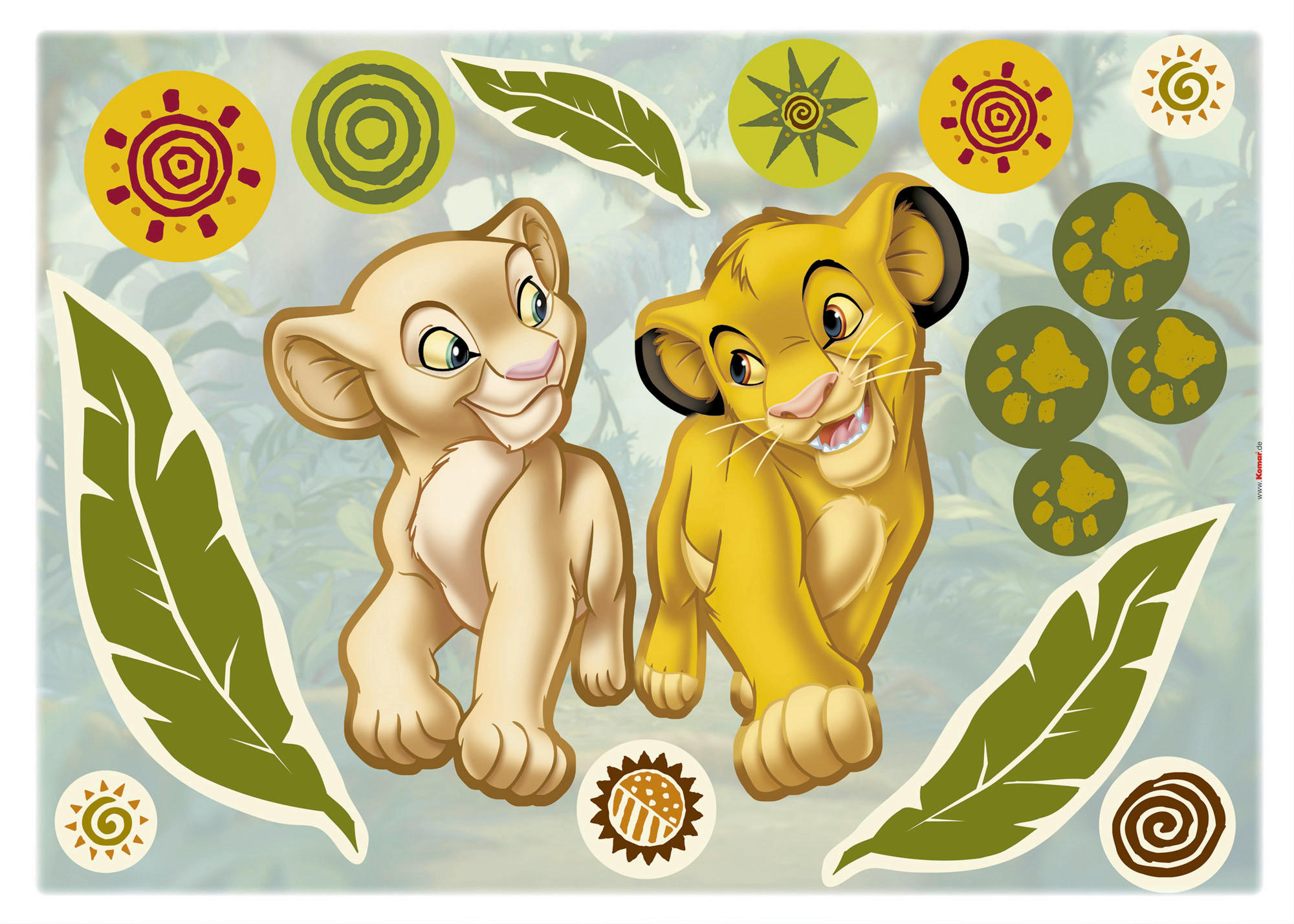 Disney Dekosticker Gelb, Grün, Klar, Beige 50x70 cm