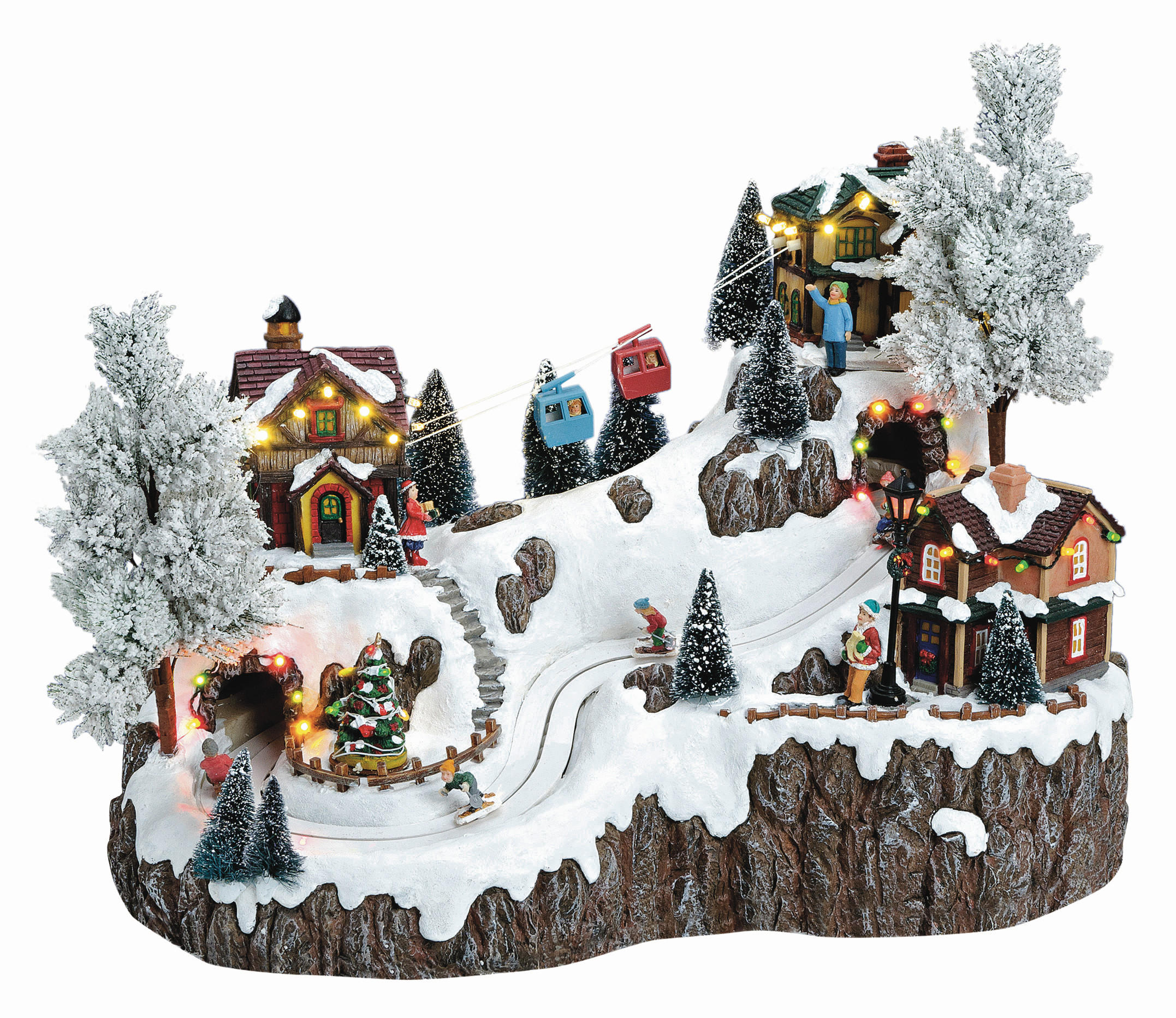 SPIELUHR WINTERLANDSCHAFT  - Weiß/Grün, LIFESTYLE, Kunststoff (46/38/27cm)