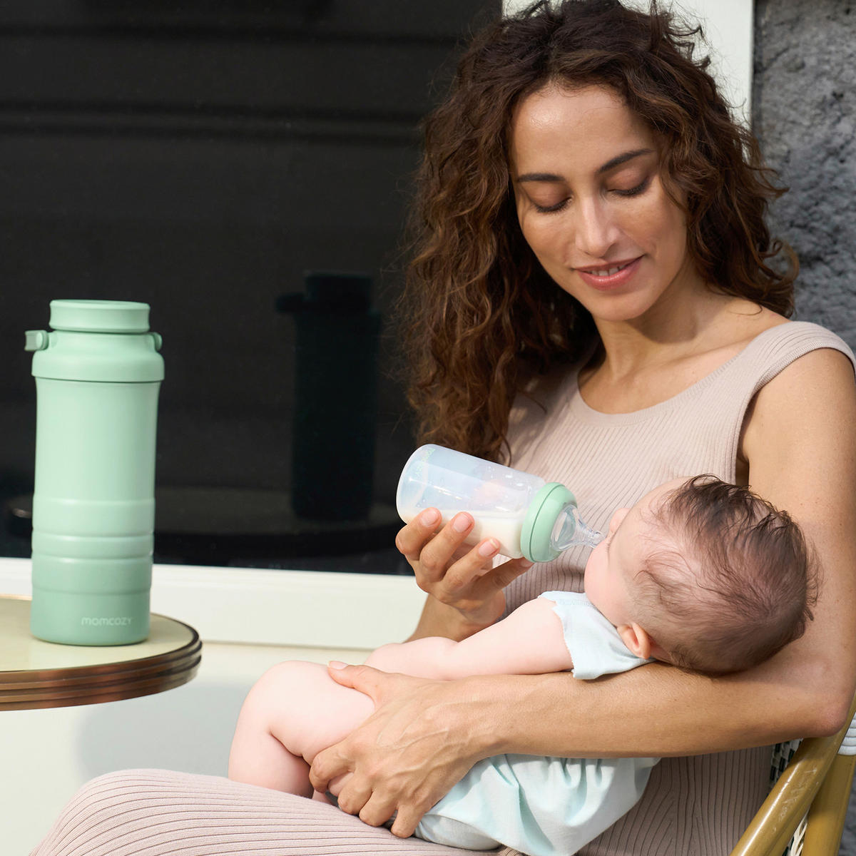 BABYKOSTWÄRMER  - Hellgrün, Basics, Kunststoff (13,7/31,8/12,8cm) - Momcozy