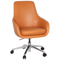 DREHSTUHL  in Lederlook Orange  - Alufarben/Orange, MODERN, Leder/Kunststoff (65/104/54cm) - MID.YOU