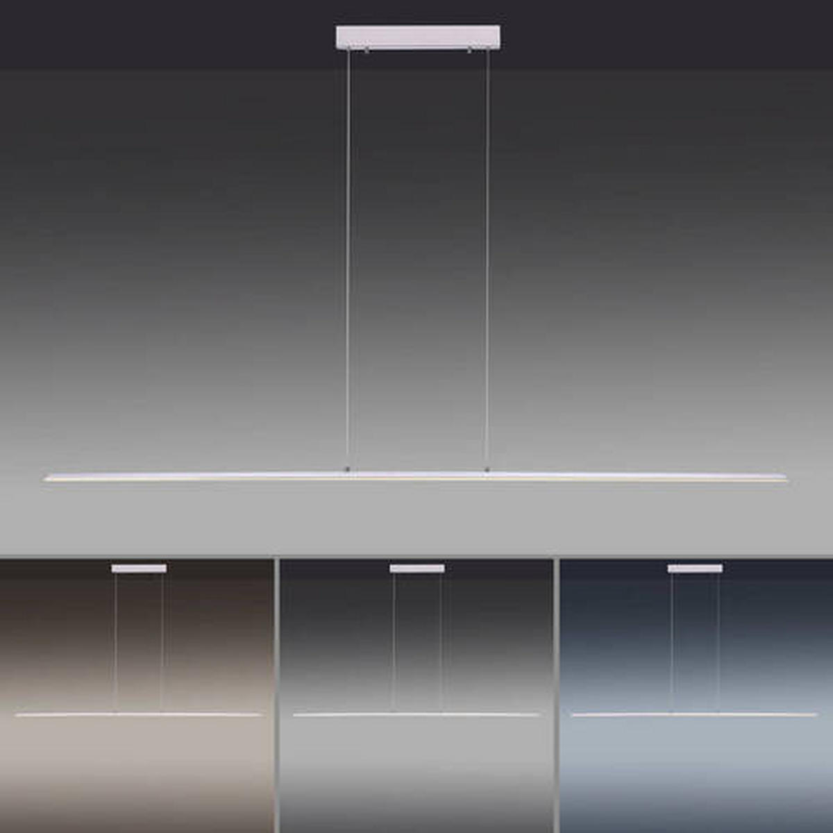 LED-HÄNGELEUCHTE 160/6/120 cm  - Silberfarben, Design, Kunststoff/Metall (160/6/120cm) - Neuhaus PURE
