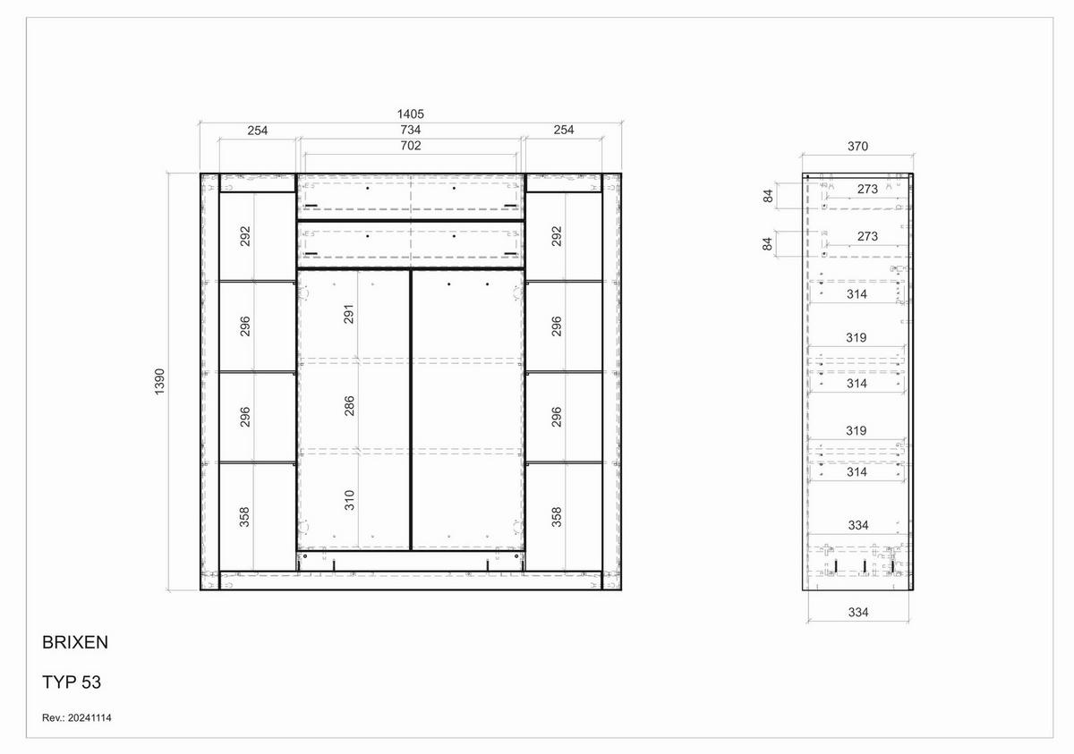 HIGHBOARD  141/139/37 cm 2 Schublade(n)  - Eichefarben/Schwarz, Design, Glas/Holzwerkstoff (141/139/37cm) - MID.YOU