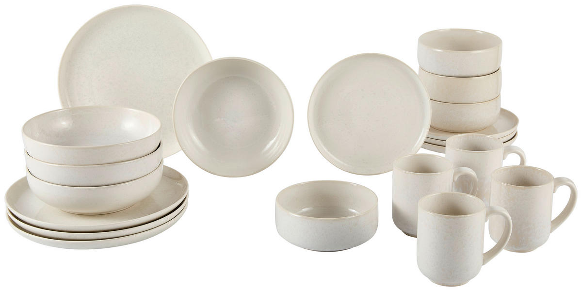 KOMBISERVICE Beige Marbella 20-teilig 4 Personen  - Beige, Trend, Keramik - Novel