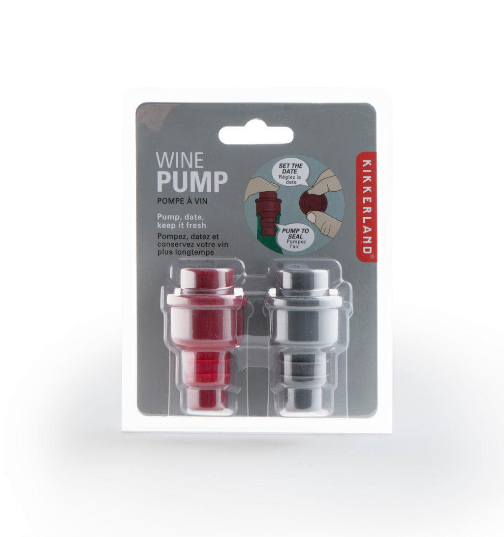 PUMPA NA VÍNO - černá/červená, Basics, plast (3,84/14,93/11,53cm) - Kikkerland
