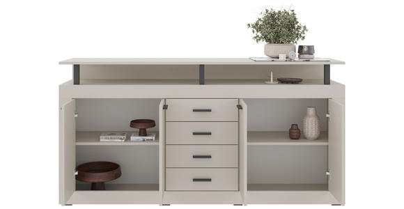 SIDEBOARD in 195/88/38 cm - Kaschmir/Anthrazit, Basics, Holzwerkstoff/Kunststoff (195/88/38cm) - Xora