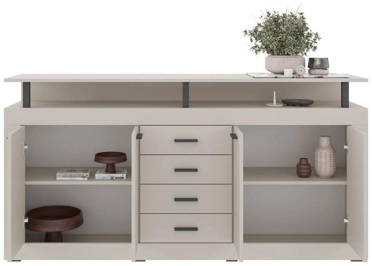 SIDEBOARD  in 195/88/38 cm  - Kaschmir/Anthrazit, Basics, Holzwerkstoff/Kunststoff (195/88/38cm) - Xora