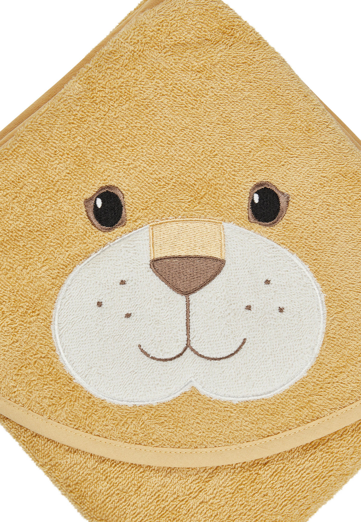 KAPUZENBADETUCH Löwe Leo  - Dunkelgelb, Basics, Textil (100/100/0,5cm) - Sterntaler