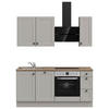 KÜCHENBLOCK 180 cm   in Grau  - Schwarz/Grau, MODERN, Holzwerkstoff/Metall (180cm) - Nobilia