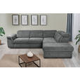 ECKSOFA Dunkelgrau Flachgewebe - Dunkelgrau/Schwarz, KONVENTIONELL, Kunststoff/Textil (280/235cm) - Carryhome