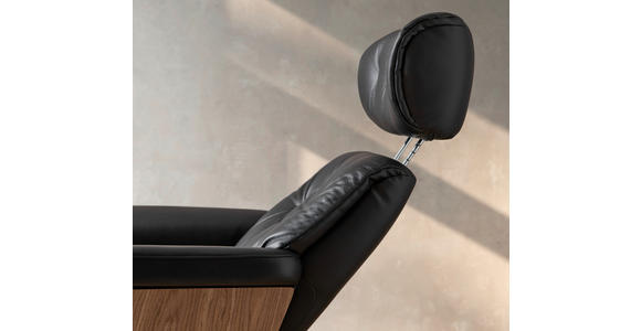 RELAXSESSELSET in Holz, Textil, Leder Braun, Schwarz  - Schwarz/Braun, Design, Leder/Holz (82/85-117/102cm) - Xora