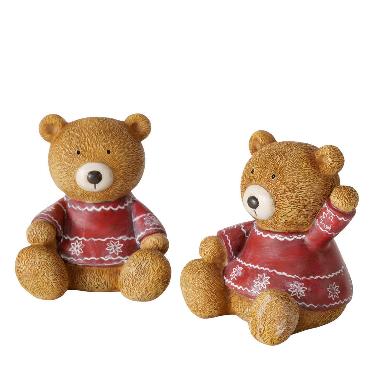 VÁNOČNÍ FIGURKA - hnědá/červená, Basics, plast (10/10/11cm)