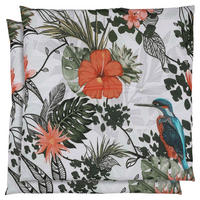 GARTENSITZKISSENSET Floral  - Hellgrau/Grün, Design, Textil (48/5/48cm)