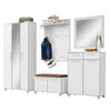 GARDEROBE 6-teilig  in 265/195/40 cm  - Hellbraun/Weiss, Design, Glas/Holzwerkstoff (265/195/40cm)