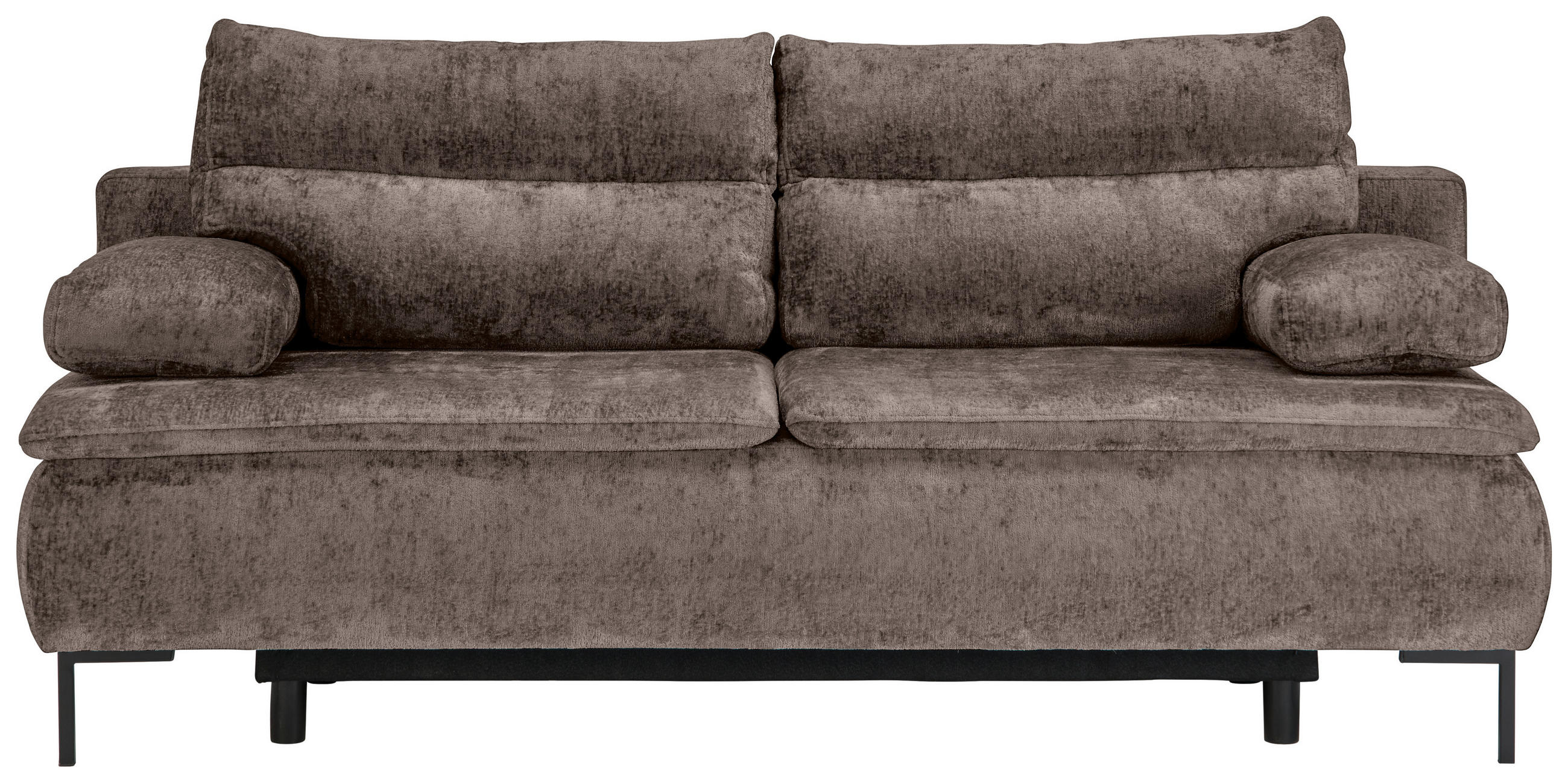 BOXSPRINGSOFA Webstoff Taupe  - Taupe/Schwarz, Design, Textil/Metall (202/93/100cm) - Novel