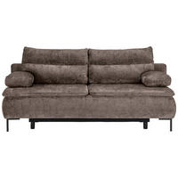 BOXSPRINGSOFA Webstoff Taupe  - Taupe/Schwarz, Design, Textil/Metall (202/93/100cm) - Novel
