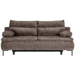 BOXSPRINGSOFA  in Webstoff Taupe  - Taupe/Schwarz, Design, Textil/Metall (202/93/100cm) - Novel