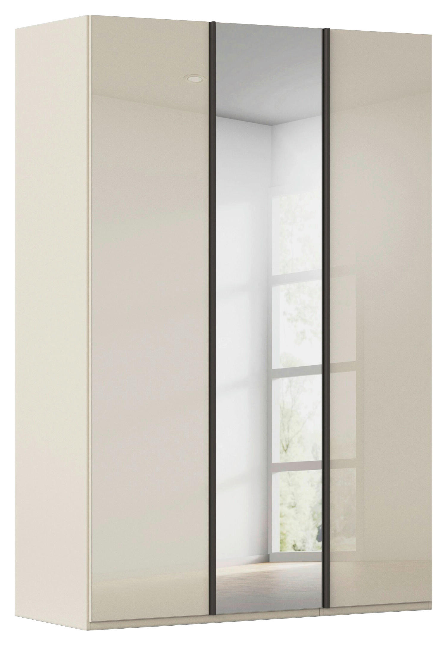 DREHTÜRENSCHRANK 151/223/61 cm,  in Champagner, 3-türig  - Champagner/Graphitfarben, Basics, Glas/Holzwerkstoff (151/223/61cm) - Novel