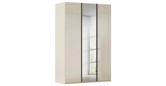 DREHTÜRENSCHRANK 151/235/61 cm,  in Champagner, 3-türig  - Champagner/Graphitfarben, Basics, Glas/Holzwerkstoff (151/235/61cm) - Novel