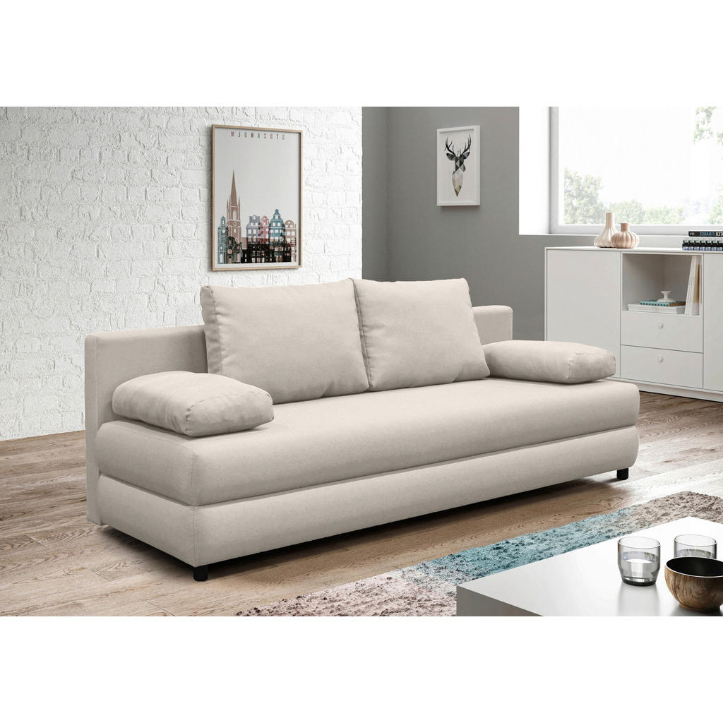 P & B ROZKLÁDACÍ POHOVKA, textil, béžová