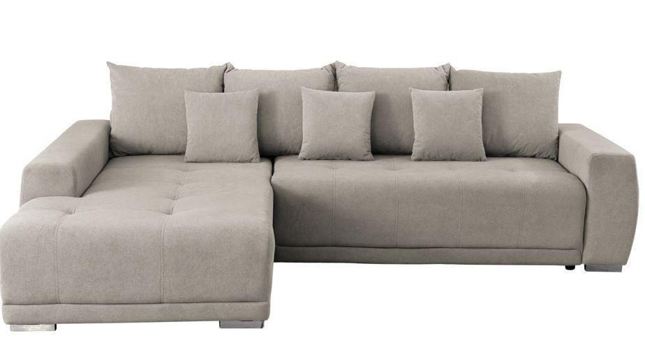 ECKSOFA in Flachgewebe Beige  204/280 cm  - Beige/Silberfarben, Design, Kunststoff/Textil (204/280cm) - MID.YOU