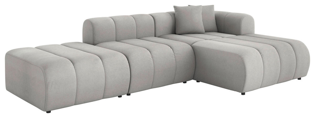 ECKSOFA Grau Webstoff Zierkissen  - Schwarz/Grau, LIFESTYLE, Kunststoff/Textil (289/178cm) - Milino