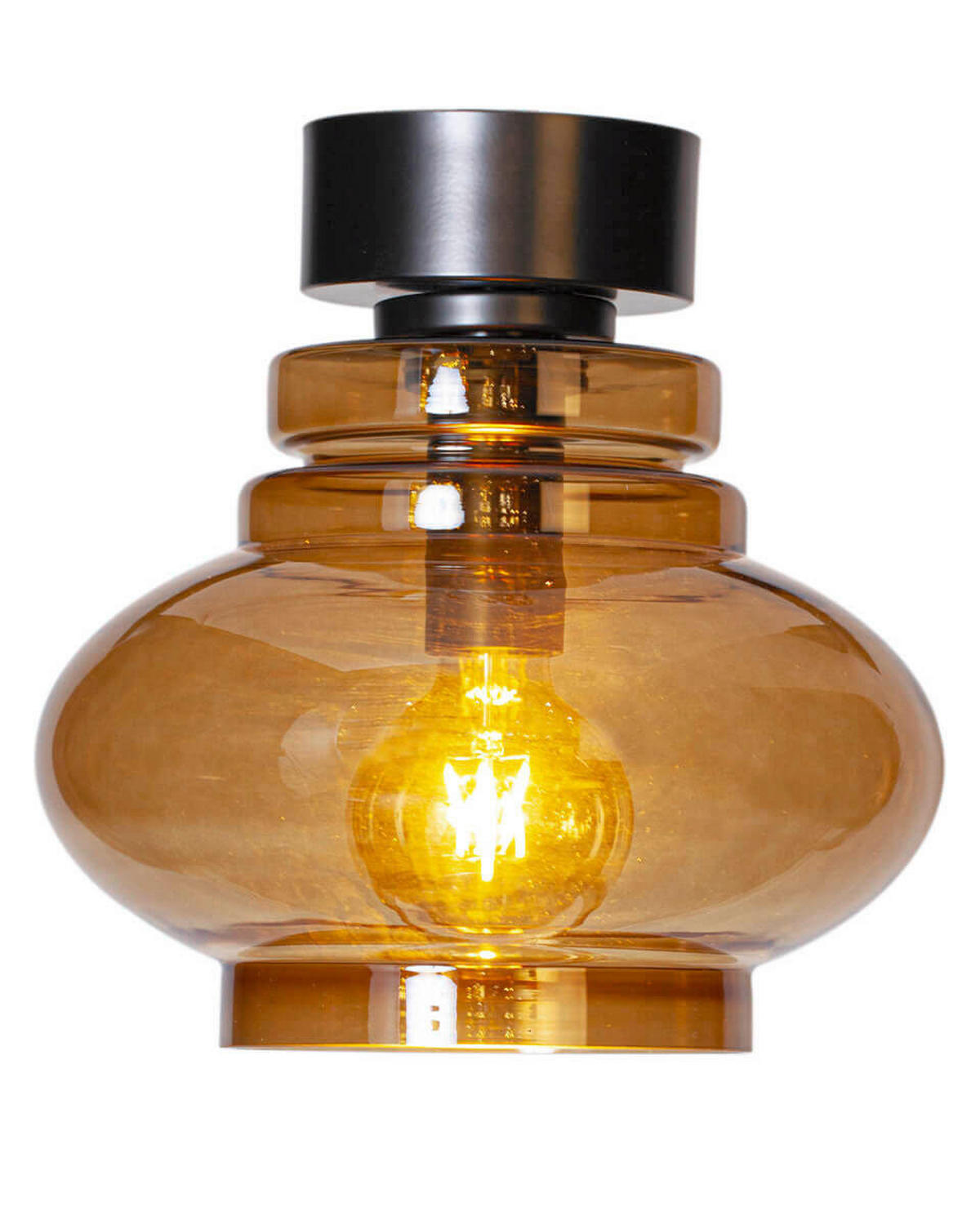 DECKENLEUCHTE   30 cm   - Cognac, KONVENTIONELL, Glas (30cm) - By Rydéns