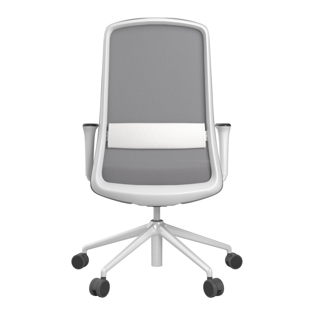 DREHSTUHL Grau, Weiß  - Weiß/Grau, MODERN, Leder/Kunststoff (70/103-115/70cm)