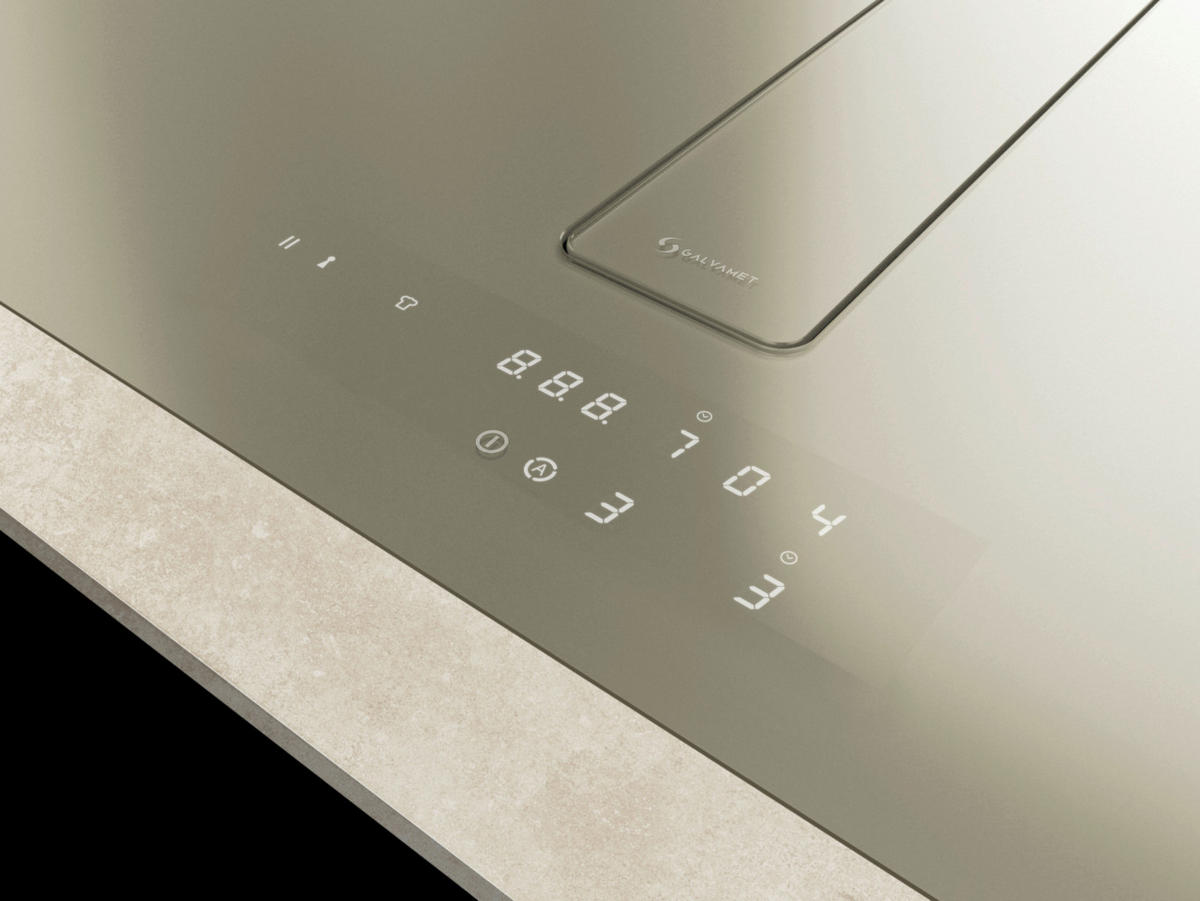 KOCHFELD-DUNSTABZUG-KOMBI HELO PERFECTO 800 OKTA  - Champagner, Basics, Glas/Metall (80/52/24cm) - HKT