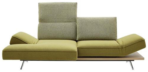 ECKSOFA Limette Flachgewebe  - Chromfarben/Limette, Design, Holz/Textil (132/240cm) - Koinor