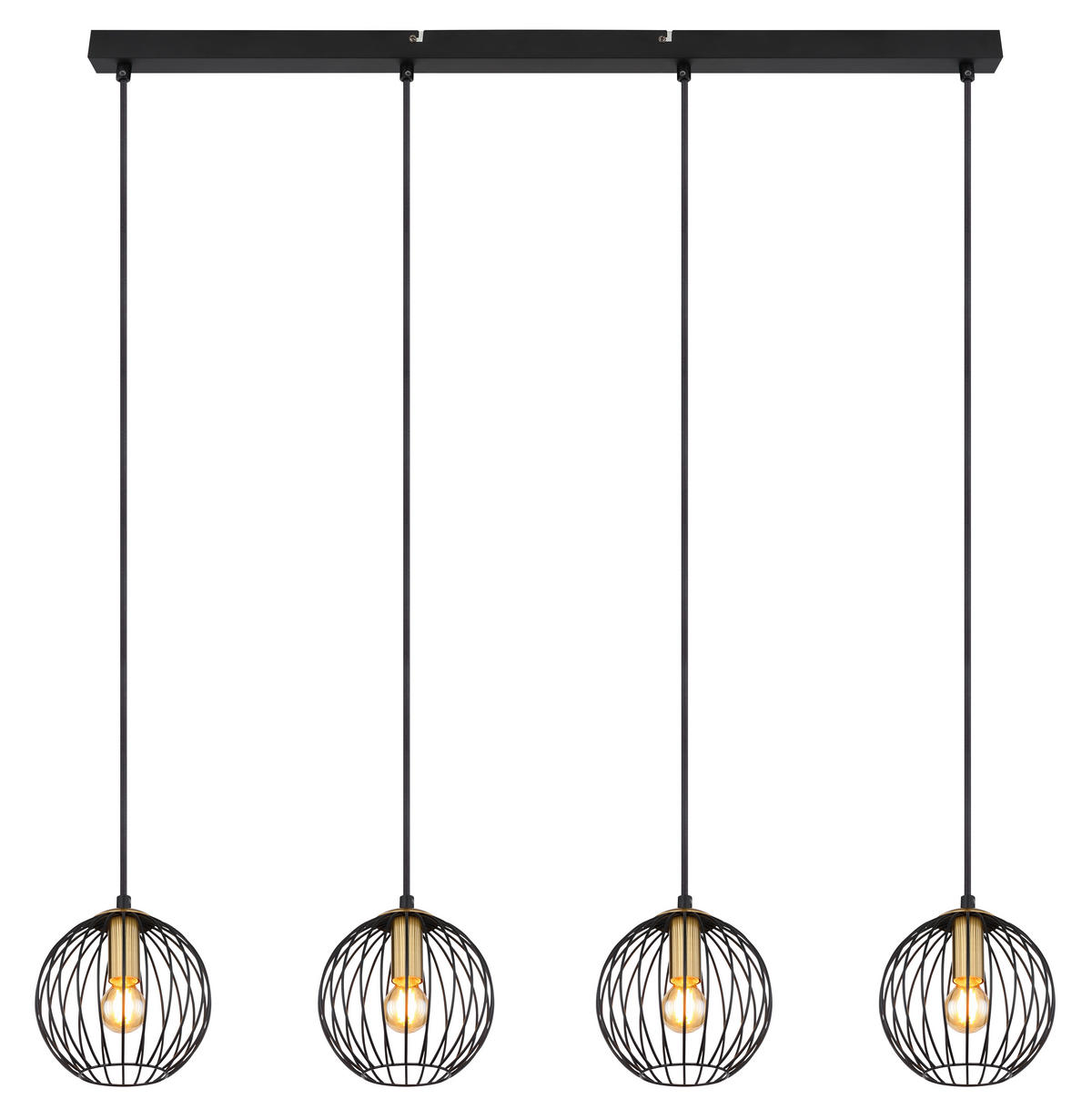 HÄNGELEUCHTE 100/16/150 cm    - Messingfarben/Schwarz, Basics, Metall (100/16/150cm) - Globo