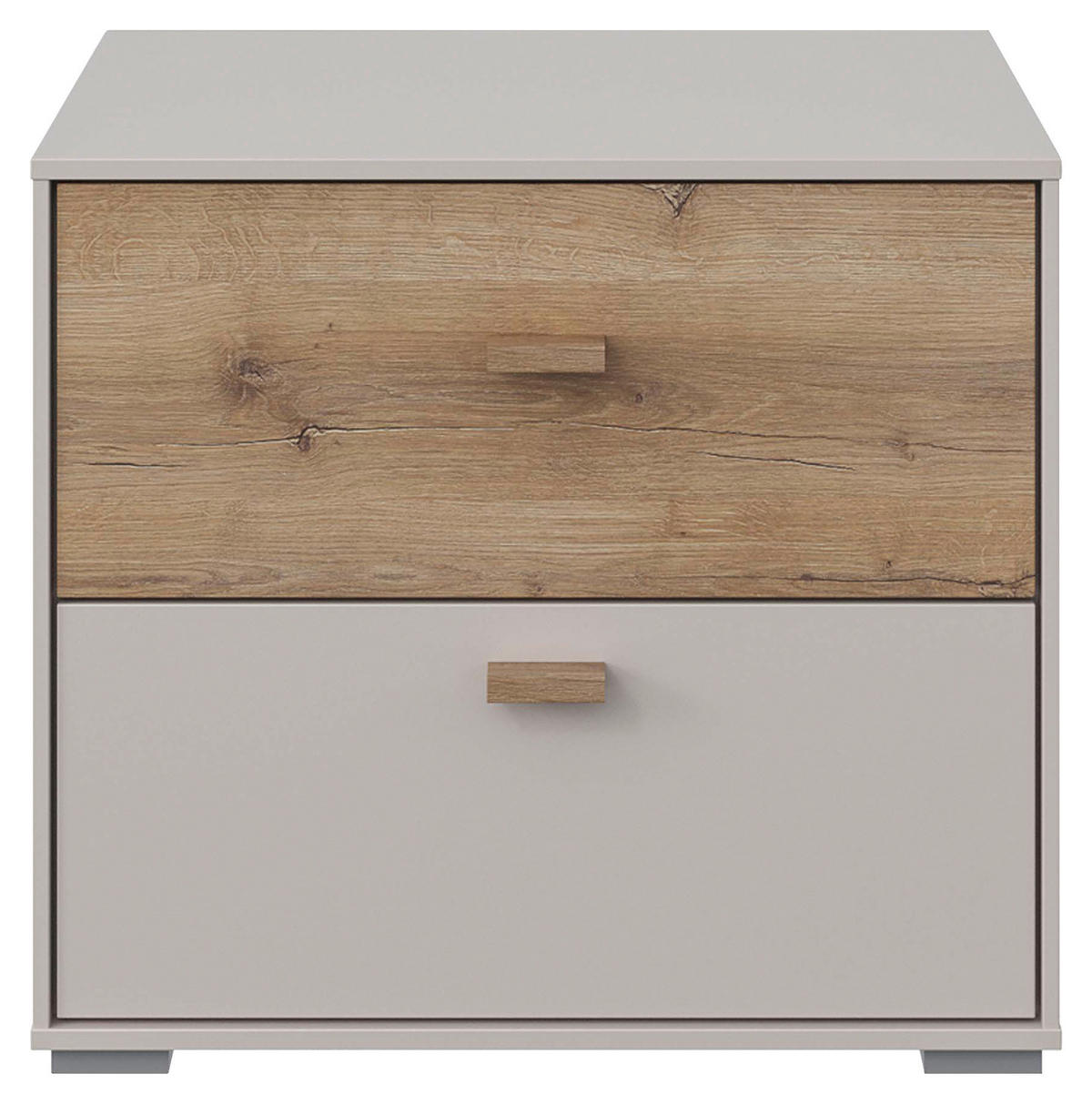 NACHTTISCH 48/43/38 cm  in Eichefarben, Sandfarben  - Sandfarben/Eichefarben, Konventionell, Holz/Holzwerkstoff (48/43/38cm) - Hom`in
