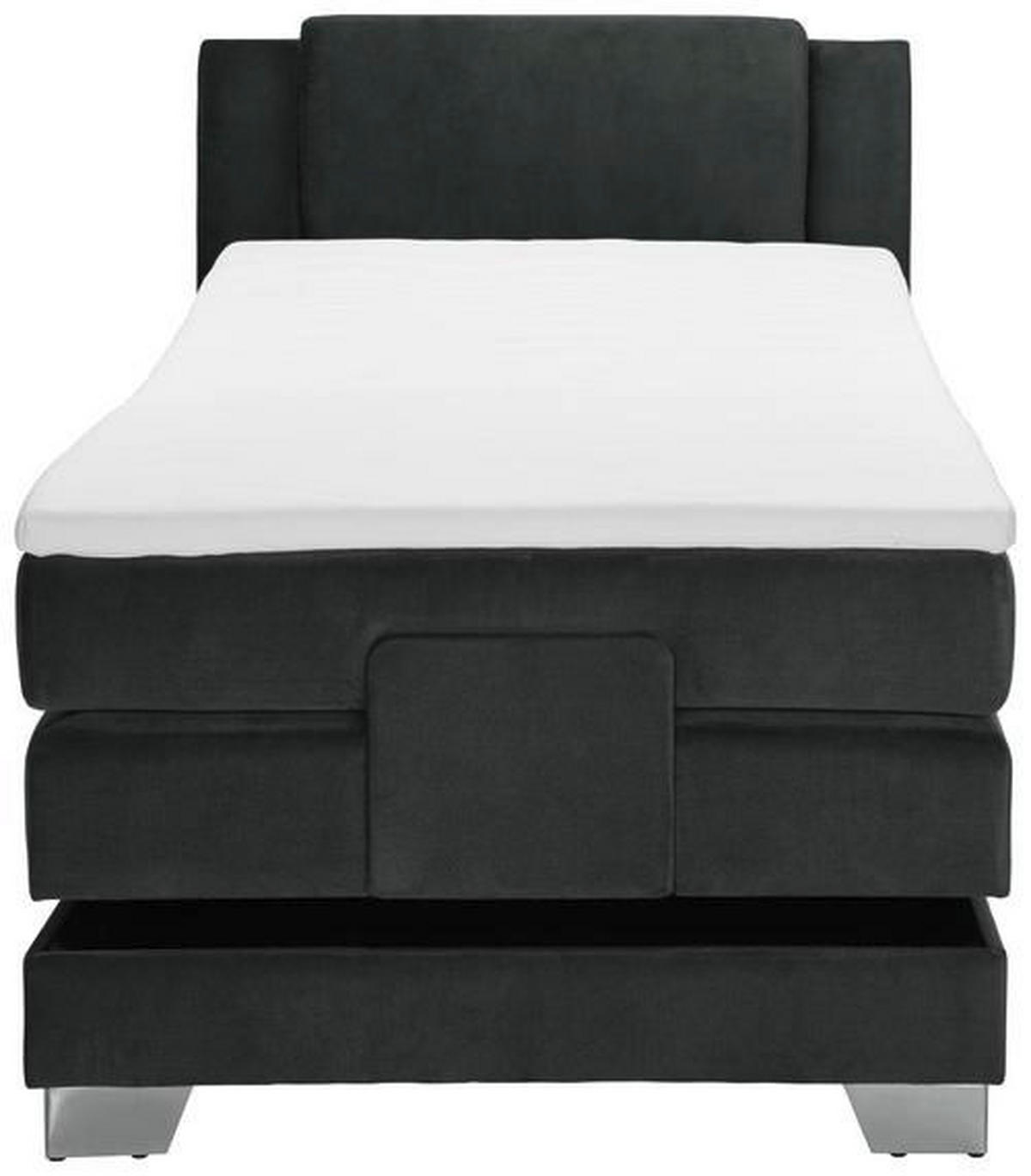 BOXSPRINGBETT 100/200 cm  in Schwarz  - Silberfarben/Schwarz, Konventionell, Kunststoff/Textil (100/200cm) - Esposa