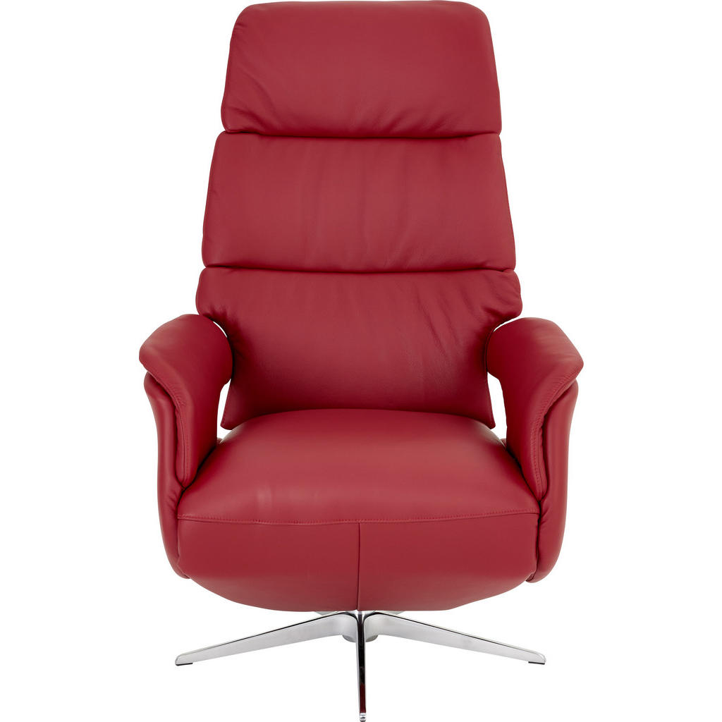 Thumbnail - Welnova Relaxsessel, Rot, Metall, Leder, Echtleder, Spaltleder, Semi-Anilinleder, 71x107x80 cm, Fußauswahl, Lederauswahl...