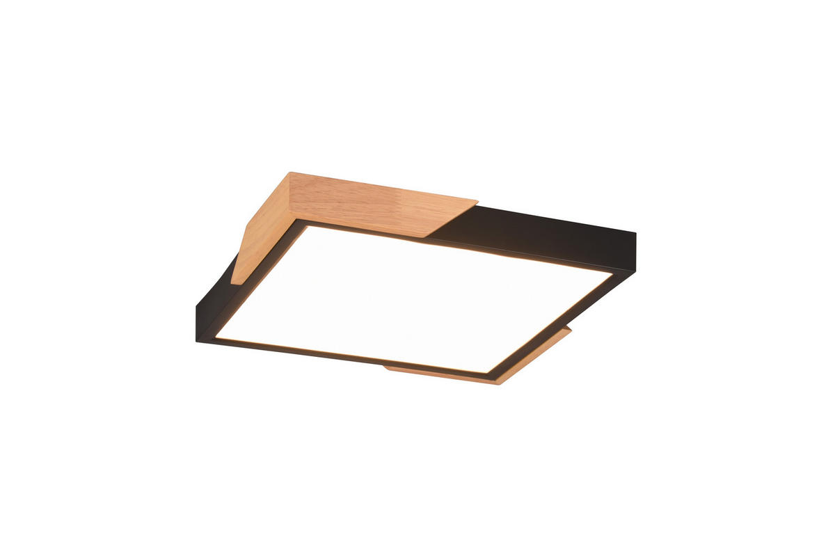 LED-DECKENLEUCHTE    31,5/31,5/3,5 cm  - Schwarz, Natur, Holz/Kunststoff (31,5/31,5/3,5cm)
