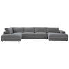 WOHNLANDSCHAFT in Cord Dunkelgrau  - Dunkelgrau/Schwarz, Design, Kunststoff/Textil (224/425/190cm) - Hom`in