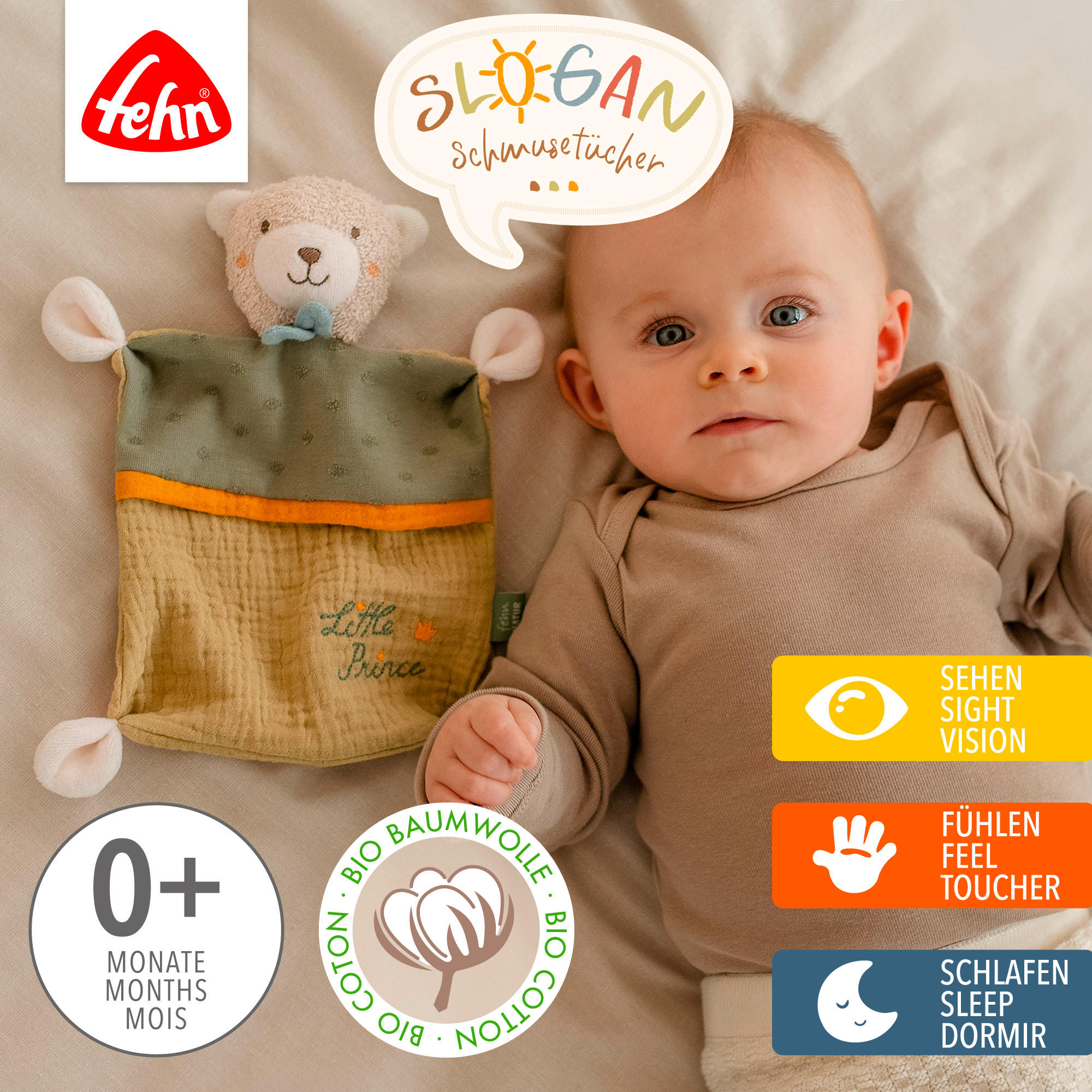 SCHMUSETUCH - Grün, Basics, Textil (26/21/4cm) - Fehn