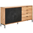 SIDEBOARD  in 175/90/40 cm  - Schwarz/Akaziefarben, Design, Holz/Metall (175/90/40cm) - Ambia Home