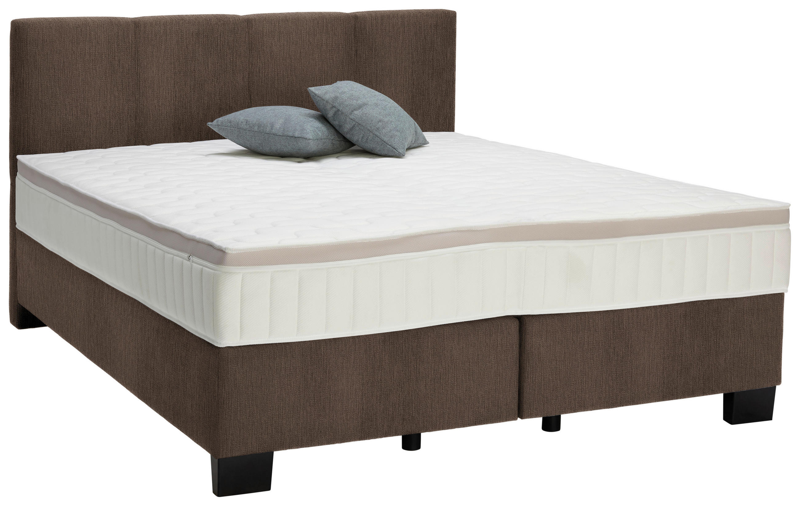 BOXSPRINGBETT 160/200 cm  in Braun  - Schwarz/Braun, Design, Kunststoff/Textil (160/200cm) - Hom`in