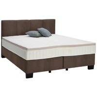 BOXSPRINGBETT 200/200 cm  in Braun  - Schwarz/Braun, Design, Kunststoff/Textil (200/200cm) - Hom`in