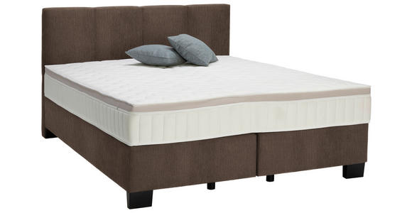 BOXSPRINGBETT 160/200 cm  in Braun  - Schwarz/Braun, Design, Kunststoff/Textil (160/200cm) - Hom`in