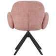ARMLEHNSTUHL in Eisen Webstoff - Schwarz/Rosa, Design, Textil/Metall (63/87/65cm) - Novel