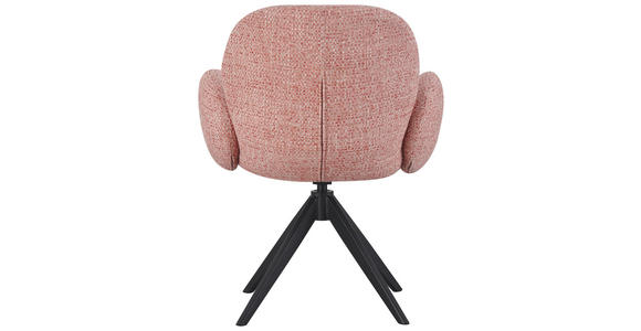 ARMLEHNSTUHL in Eisen Webstoff - Schwarz/Rosa, Design, Textil/Metall (63/87/65cm) - Novel