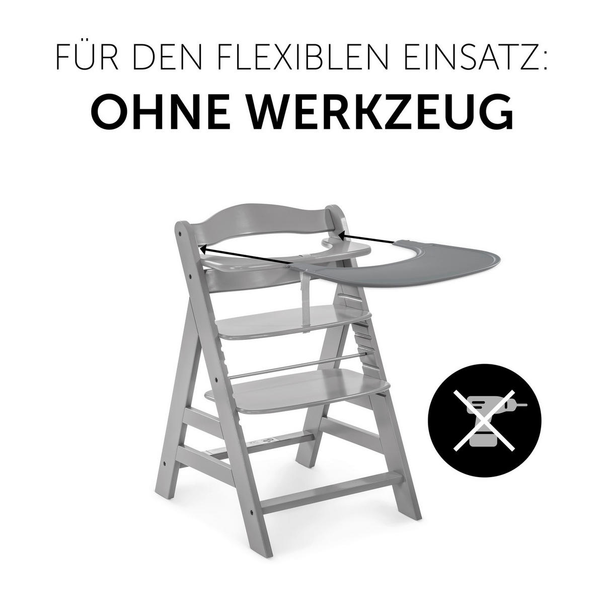 ESS- UND SPIELBRETT ALPHA CLICK TRAY  - Grau, Basics, Kunststoff (46/44/3,5cm) - Hauck