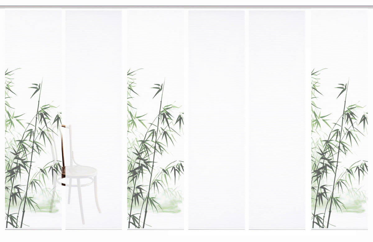 FLÄCHENVORHANG in Grün, Weiß blickdicht  - Weiß/Grün, Natur, Textil (60/245cm)