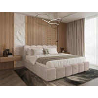 POLSTERBETT 180/200 cm,  in Beige, Lattenrost, Bettkasten,  - Beige/Schwarz, KONVENTIONELL, Holz/Kunststoff (180/200cm) - Boxxx