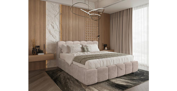 POLSTERBETT Lattenrost, Bettkasten Beige 180/200 cm  - Beige/Schwarz, KONVENTIONELL, Holz/Kunststoff (180/200cm) - Carryhome